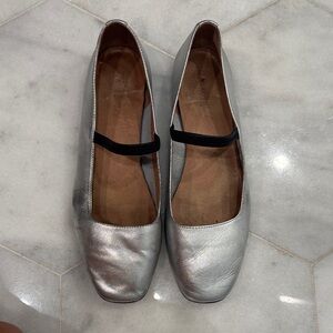 Silver Madewell Mary Jane Ballet Flats - Women's Metallic Flats